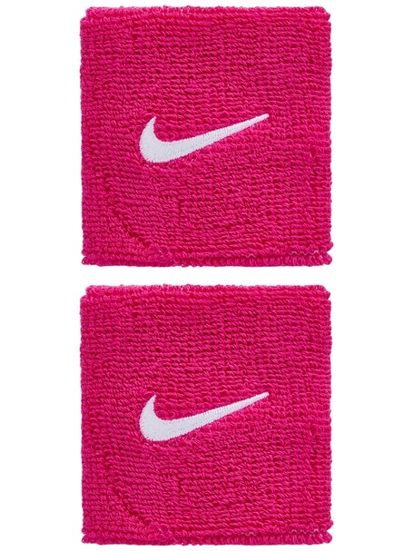 Nike Swoosh Singlewide Wristbands 2 Pk Vivid Pink/White