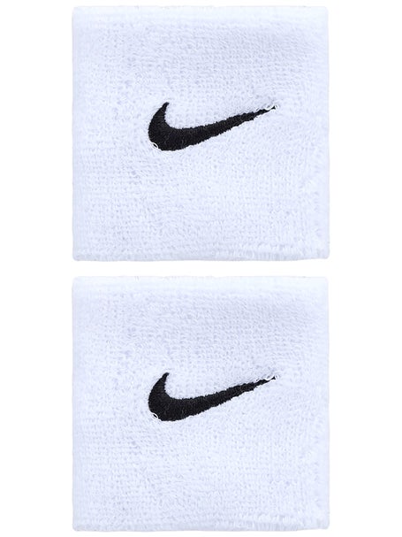 Nike Swoosh Singlewide Wristbands 2 Pk White/Black