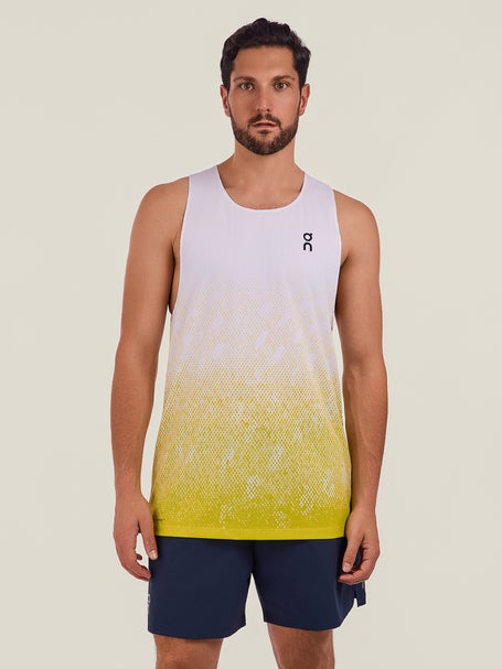 ON Mens Zero Singlet White/Lime