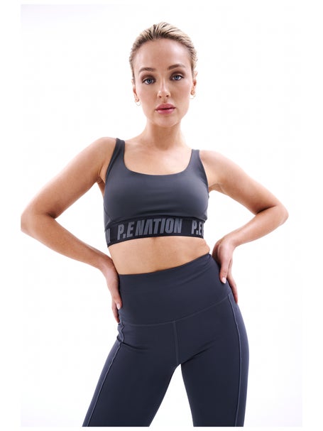 P.E Nation Womens Backcheck Sports Bra Dark Shadow