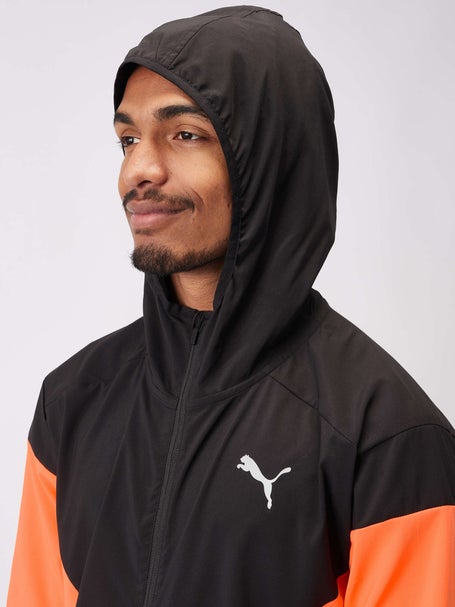 Puma Men Run Lightweight Jacket Puma Black Ultra Orange Running