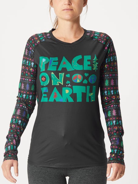 rabbit Womens EZ Tee Long Sleeve Peace On Earth