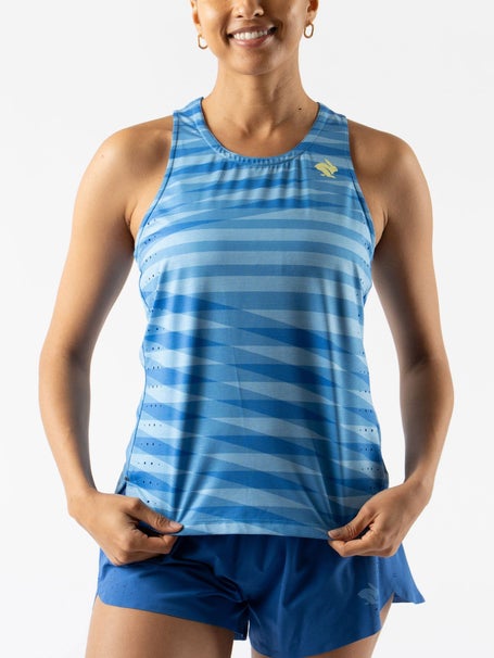 rabbit Womens Race Pace Tank Blue Azure Stripe