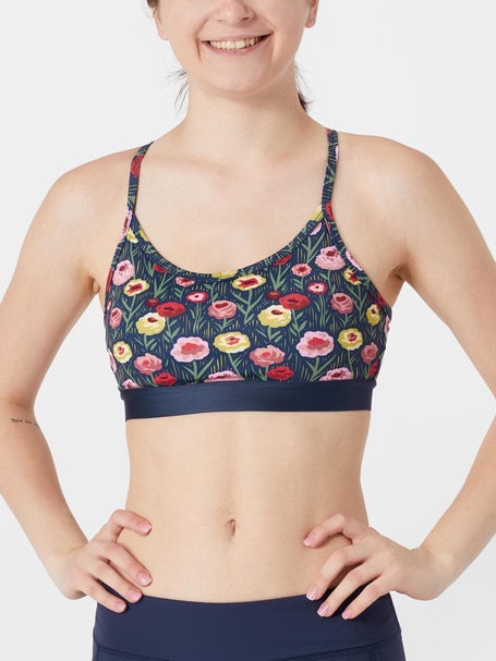 rabbit Womens Strappy Pocket Bra Dress Blues Floral 