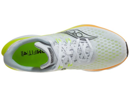 Saucony Kinvara 16 Men's Shoes White/Citron Running Warehouse