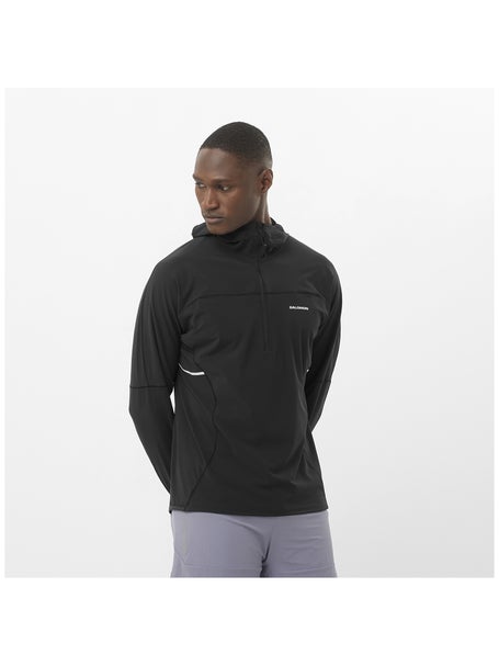 Salomon Mens Sense Aero Hybrid HZ Hoodie Black