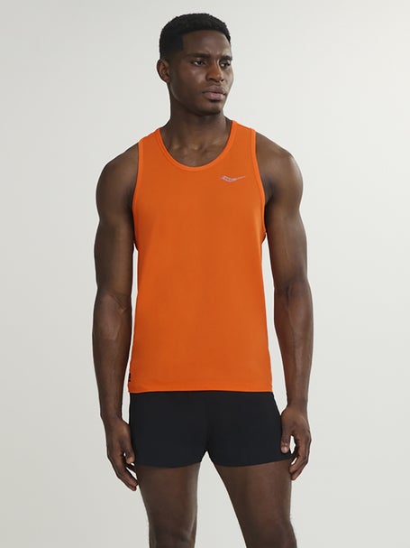 Saucony Mens Stopwatch Singlet Fire Heather