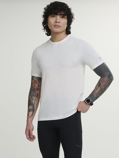 Saucony Mens Stopwatch Short Sleeve Ivory Heather