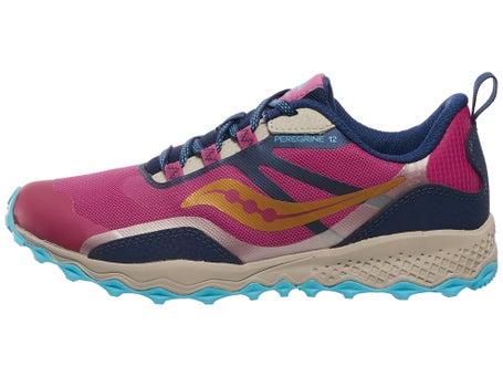 Saucony Peregrine Shield 12\Kids Shoes\Navy/Turq/Pink