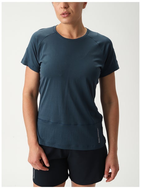 Salomon Womens Cross Run Short Sleeve Tee Midnight
