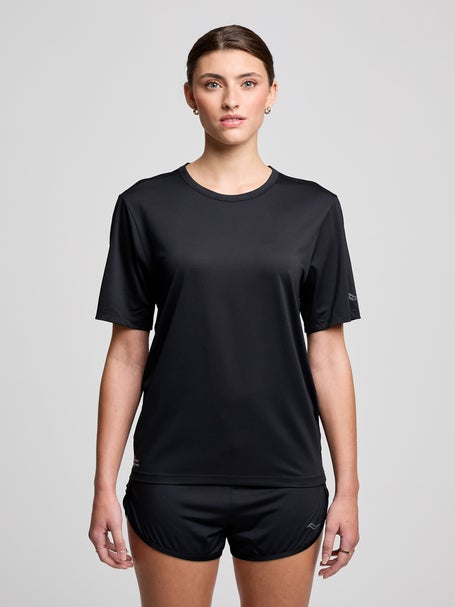 Saucony Womens Stopwatch Short Sleeve Black