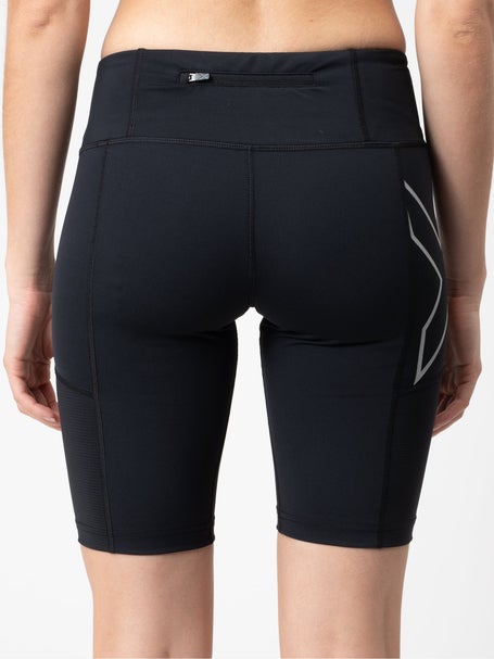 2XU Women's Aero Vent Mid-Rise Compression Short Black Running
