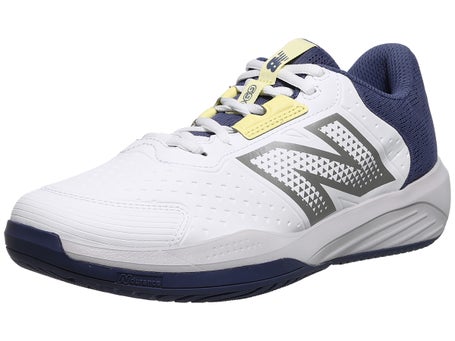 New Balance WC 696v6 D White/Blue Yellow Womens Shoe 