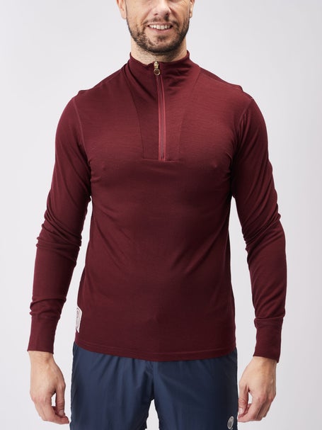 YMR Mens Vastanede Merino Long Sleeve Wine Red