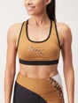 Puma Women's Mid Impact 4Keeps Graphic Bra Desert Tan