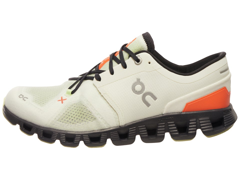 ON Cloud X 3 Men's Shoes Ivory/Flame Running Warehouse