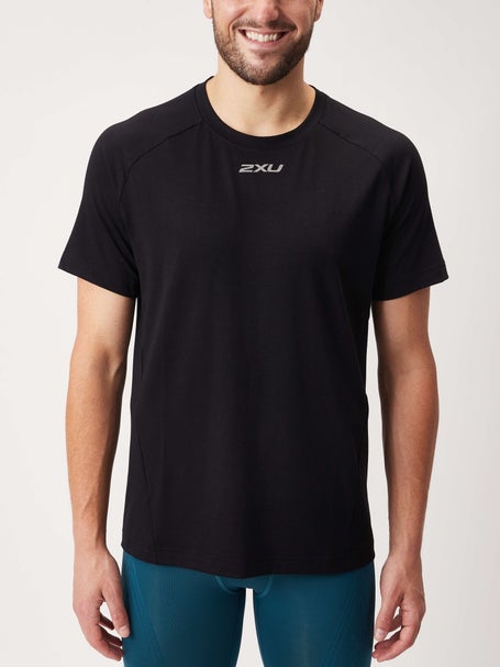 2XU Mens Ignition Base Layer S/S Tee Black/Silver 