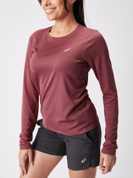 ASICS Womens Silver Long Sleeve Top Brisket Red