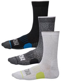 HOKA Crew Run Socks 3-Pack Web Grey