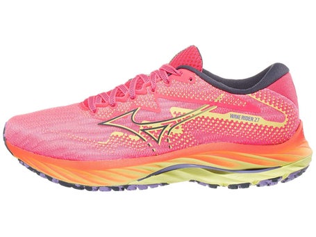 Mizuno Wave Rider 27\Womens Shoes\High-Vis Pink/Ombre