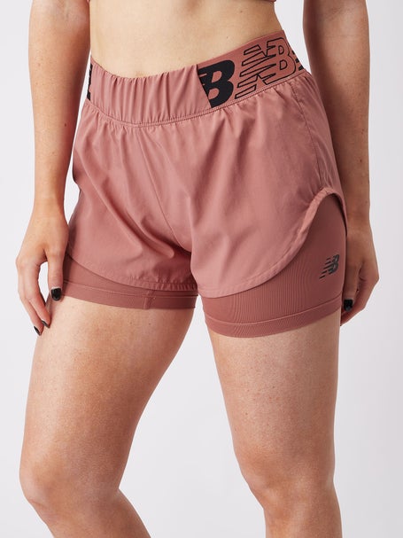 New Balance Womens Relentless 2in1 Short Mineral Red
