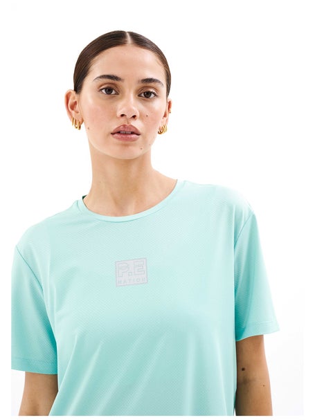P.E Nation Womens Crossover Air Form Tee in Aqua