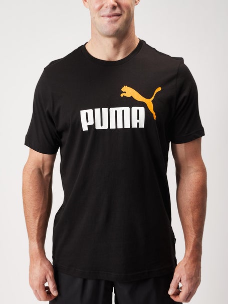Puma Mens Essentials 2 Colour Logo Tee Puma Black-Tang