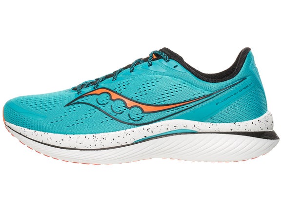 Saucony Endorphin Speed 3. Upper is royal blue with orange Saucony logo and the midsole is royal blue.