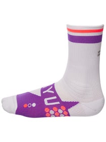 SHYU Racing Half Crew Socks White/Violet/Crimson